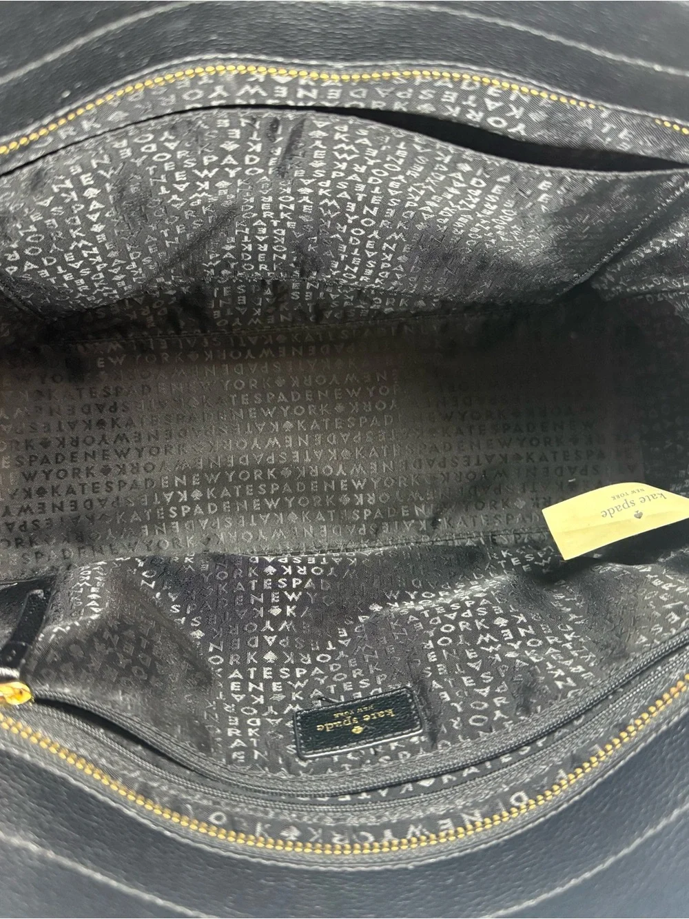 kate spade Black Leather Tote with Shoulder Strap